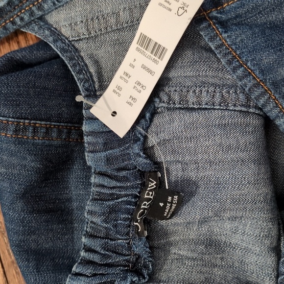 J. Crew Chambray Blue Denim Dress NWT Size 4 - Picture 6 of 7